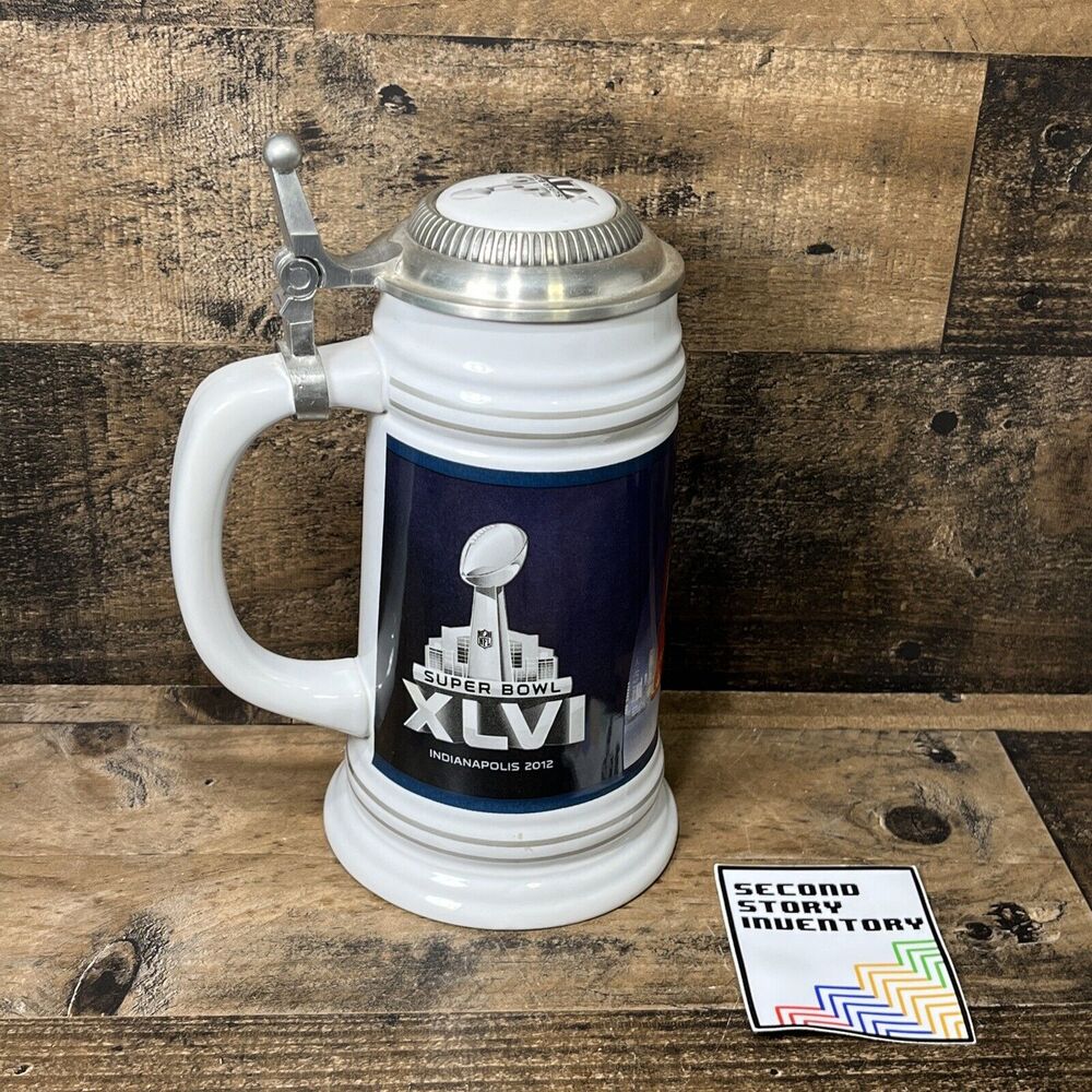 NFL Super Bowl XLVI Indianapolis 2012 Stein Mug Memorabilia Collectible Football